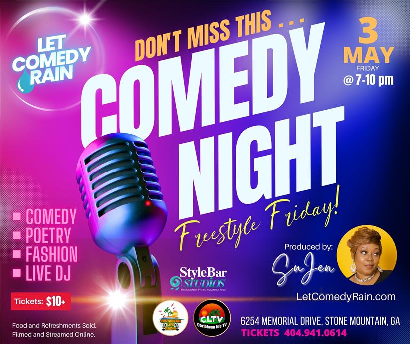 Let Comedy Rain COMEDY NIGHT May 3rd