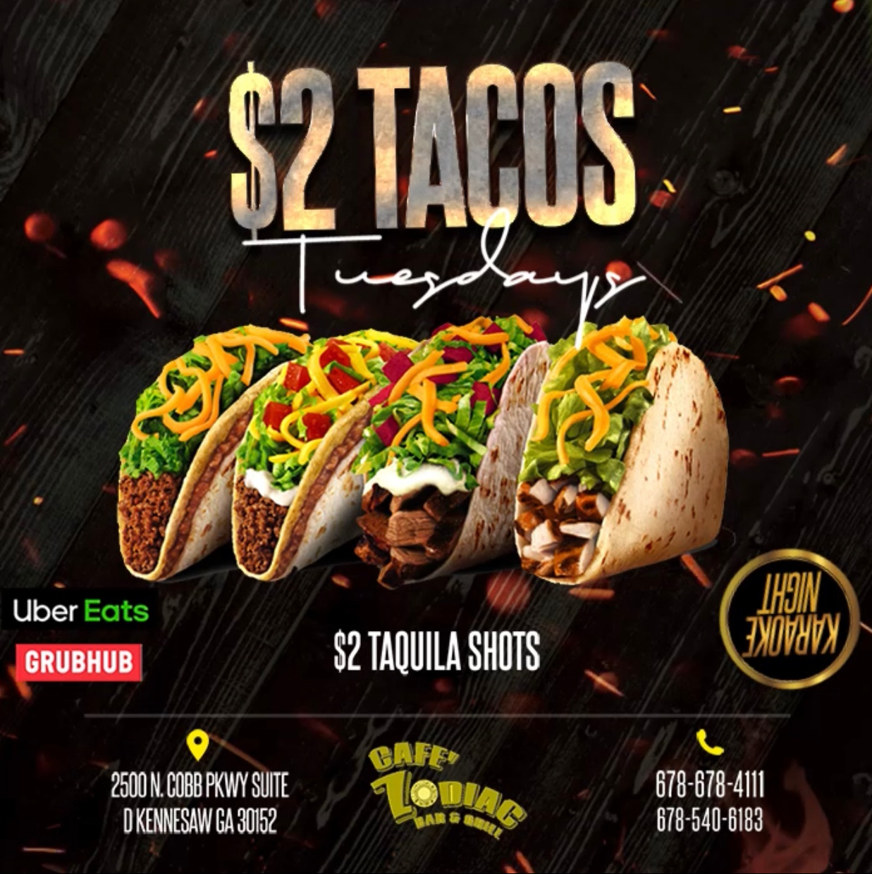 Tacos Tuesdays At Cafe Zodiac Bar Grill Kennesaw Ga Jun