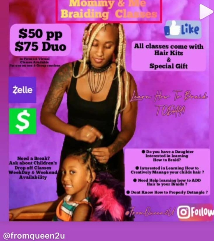 Mommy and Me Braiding Classes at Private location, Mar 14, 2021 | VIPSocio