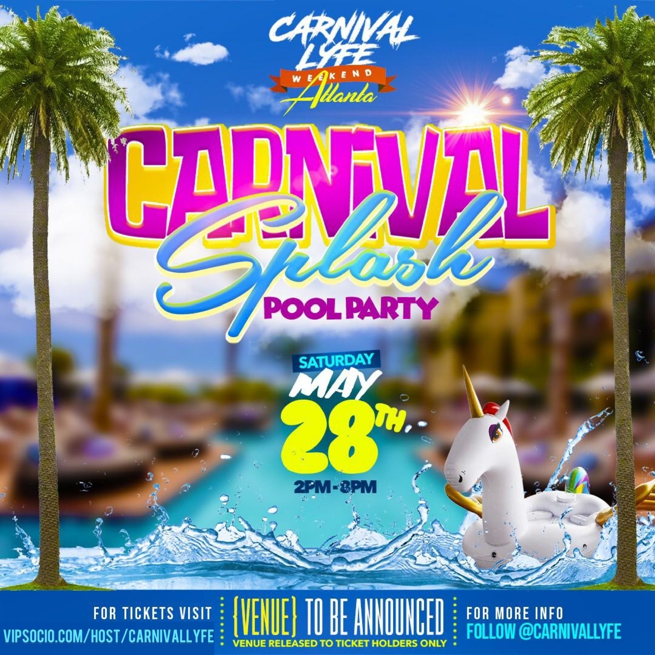 Carnival splash Pool Party Atlanta 2022 at VENUE TBA, FOREST PARK, GA