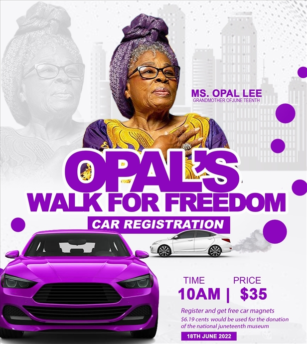 Opal's Walk for Freedom Car Registration - FTW