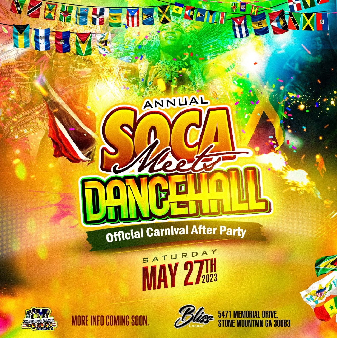 SOCA MEETS DANCEHALL * at Bliss Lounge, May 27, 2023 VIPSocio