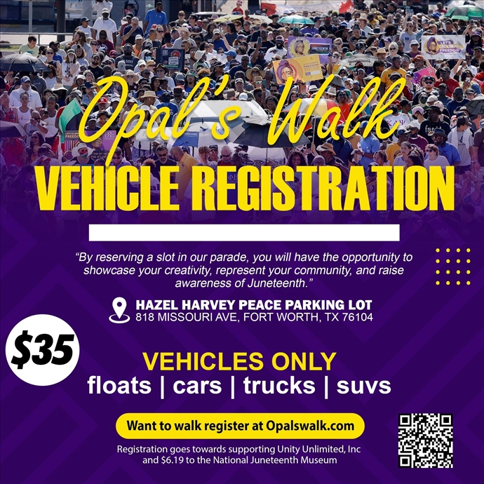Opal's Walk for Freedom Vehicle Registration 