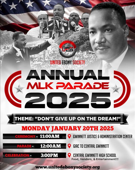 Vendor and Sponsor Registration UES Annual MLK PARADE 2025 Gwinnett County 