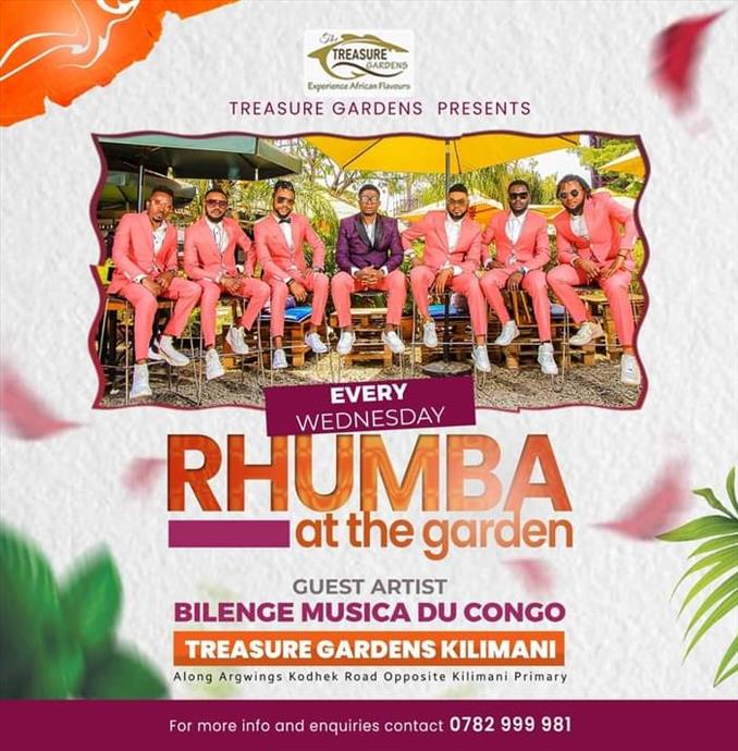 Rhumba at the Garden by Bilenge Musica Du Congo Live Band Every Wednesday 
