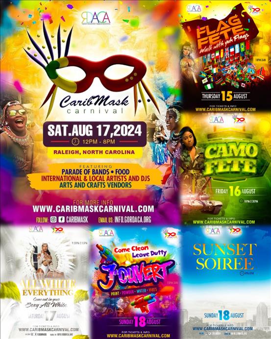 CARIBMASK Caribbean Carnival 2024 Raleigh North Carolina (AUG 15th - 18th)